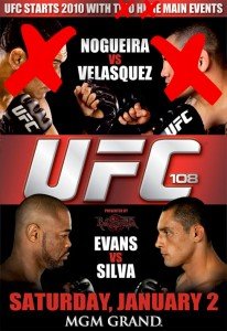 Injury plagued UFC 108 is finally here, my predictions & contest